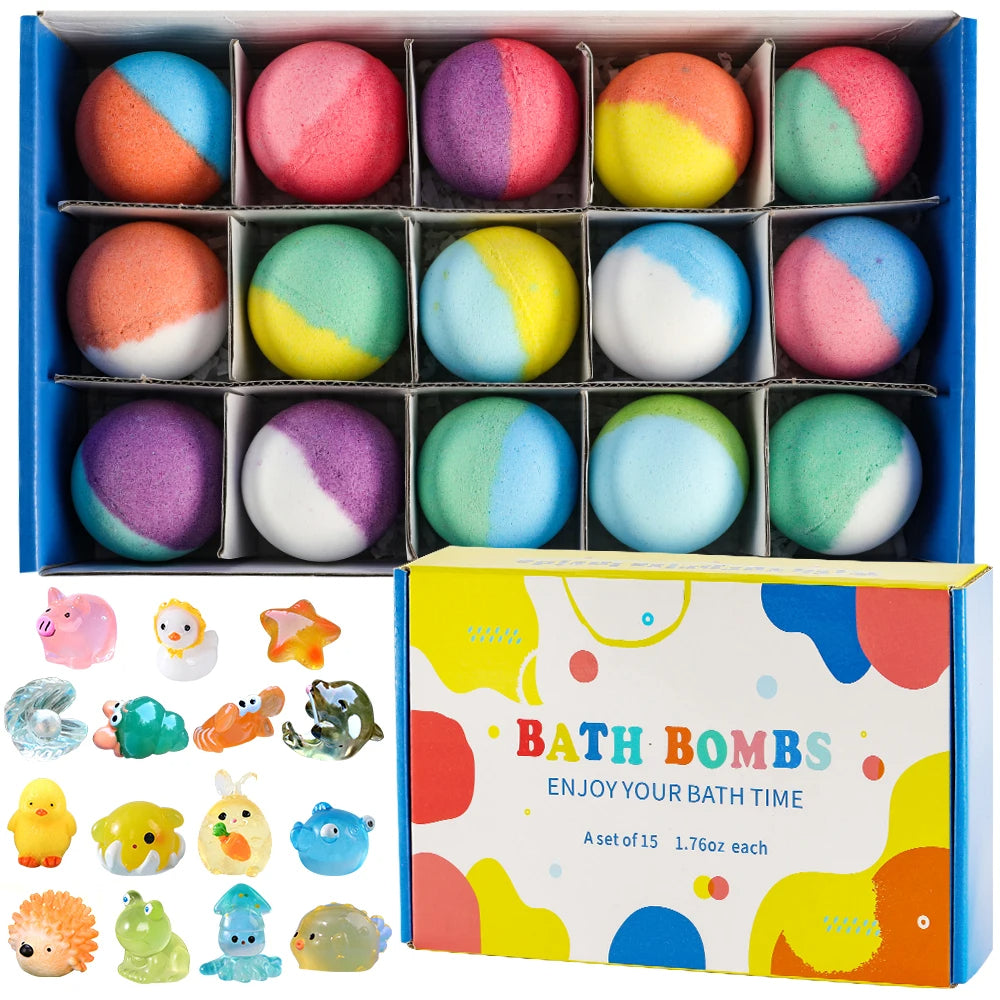 Bubble Bath Bombs for Kids – Surprise Toy Inside (15 Pack)
