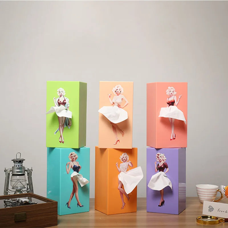 Cartoon Girl Tissue Box Cover