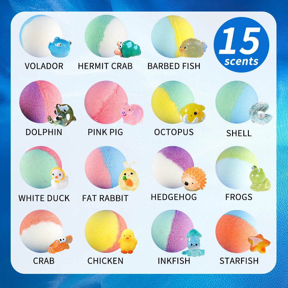 Bubble Bath Bombs for Kids – Surprise Toy Inside (15 Pack)