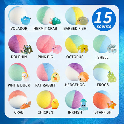 Bubble Bath Bombs for Kids – Surprise Toy Inside (15 Pack)