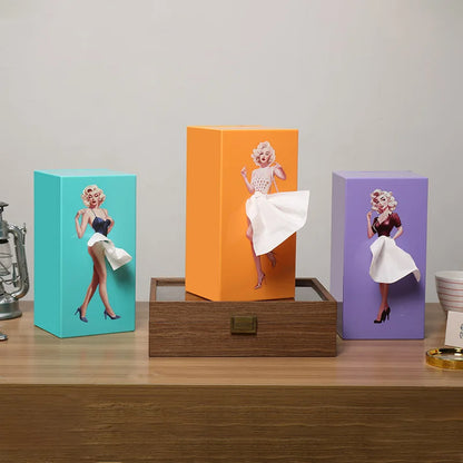 Cartoon Girl Tissue Box Cover