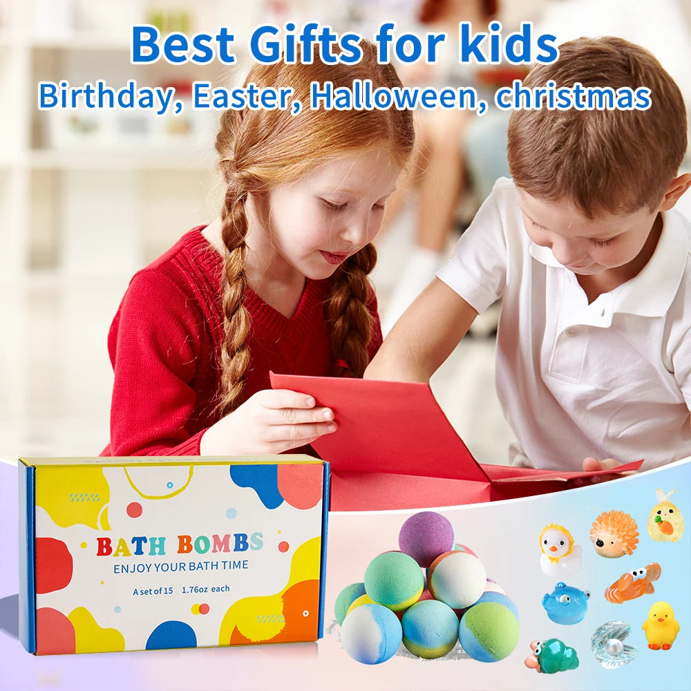 Bubble Bath Bombs for Kids – Surprise Toy Inside (15 Pack)